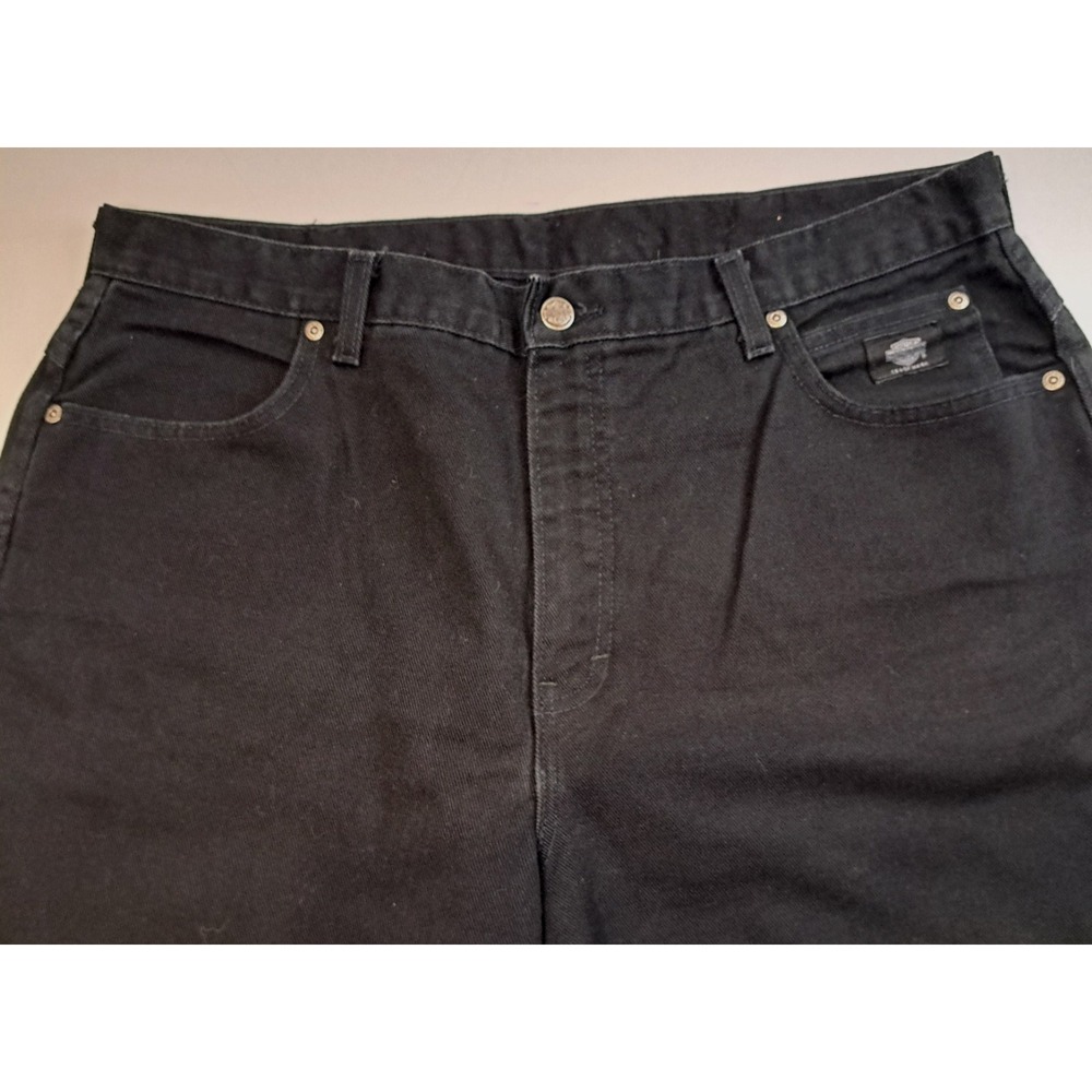 Vtg Harley Davidson Black Jeans Women's 18 Classic A6319 36x32 Straight Leg